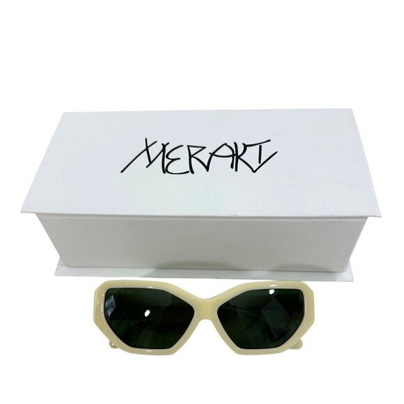 Meraki Hangover Glasses Cream Green Fashion Sunglasses Faux Leather Case Pouch main image 7